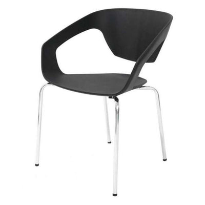 Silla comercial Techno Art con asiento de polipropileno y estructura cromada