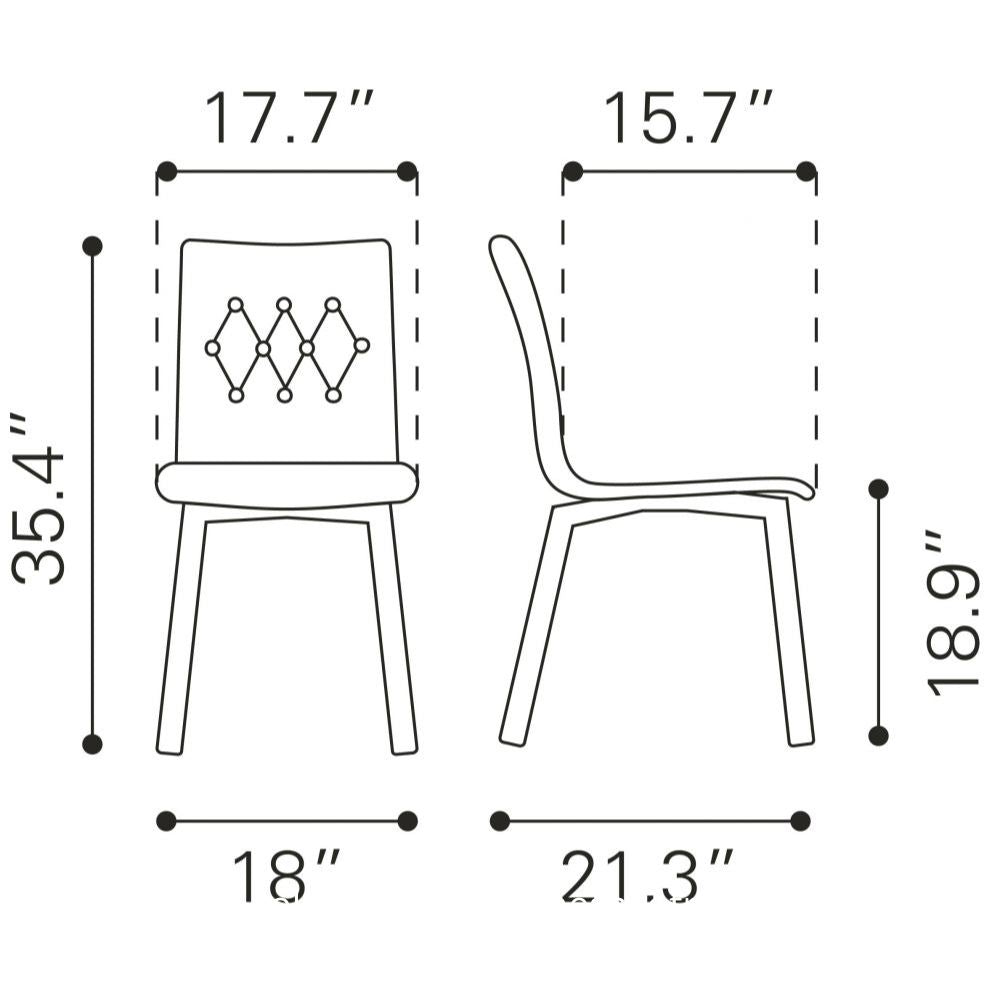 Silla comercial Zuo Orebro tapizada en gris con estructura de madera de abedul