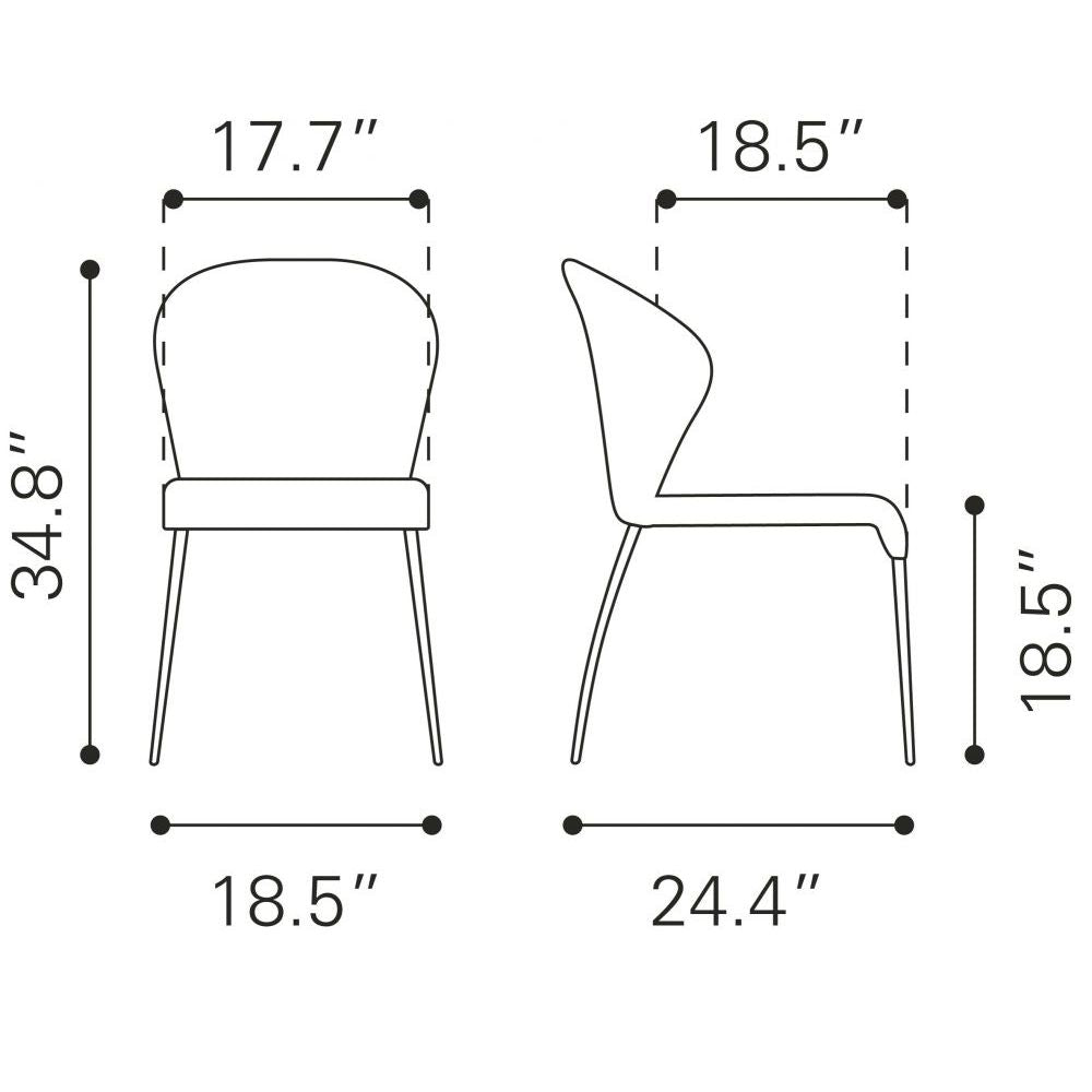 Silla comercial Zuo Oulu naranja tapizada en tela con estructura de acero cromado