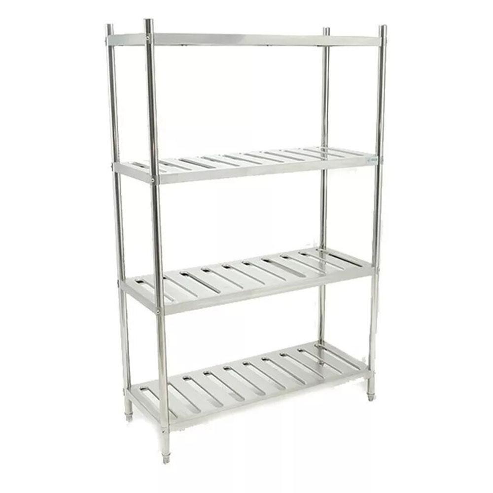 Migsa Bn-R01 Anaquel 4 Entrepaños Acero Inoxidable Gris-Anaquel-Migsa-Migsa Bn-R01 Anaquel 4 Entrepaños Acero Inoxidable Gris Anaquel Estante Trastes Vasos Ollas Tazas Cocina Bar Alacena Metal Sarten Comida Restaurant Alto Ingredientes Insumos Marimba Almacen Productos Mercancia Hotel -KitchenMax Store
