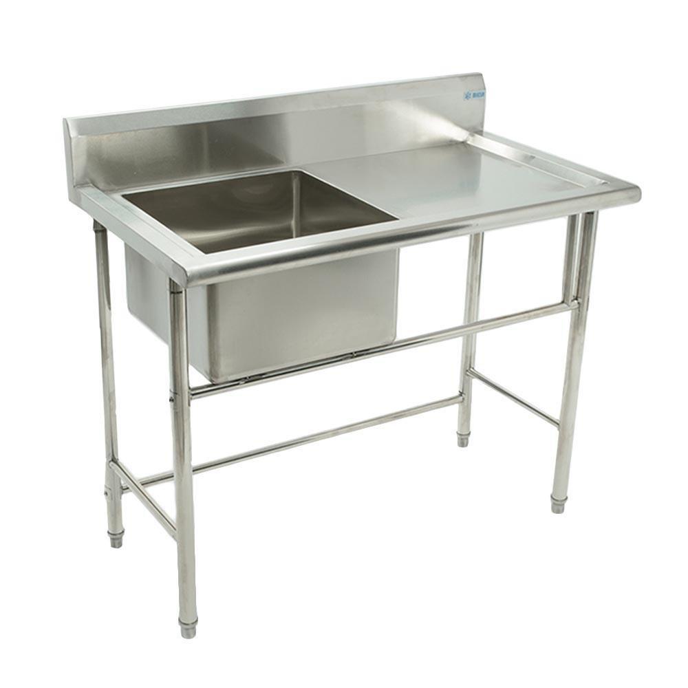 Migsa Bn-S09 Fregadero Sencillo Acero Inoxidable 1 Tarja. 110 cm.-Fregaderos-Migsa-Migsa Bn-S09 Fregadero Sencillo Acero Inoxidable 1 Tarja. 110 cm Fregadero Tarja Loza Restaurante Cocina Bar Hotel Lavatrastes Lavaloza Mobiliario Escurreplatos Lavar -KitchenMax Store