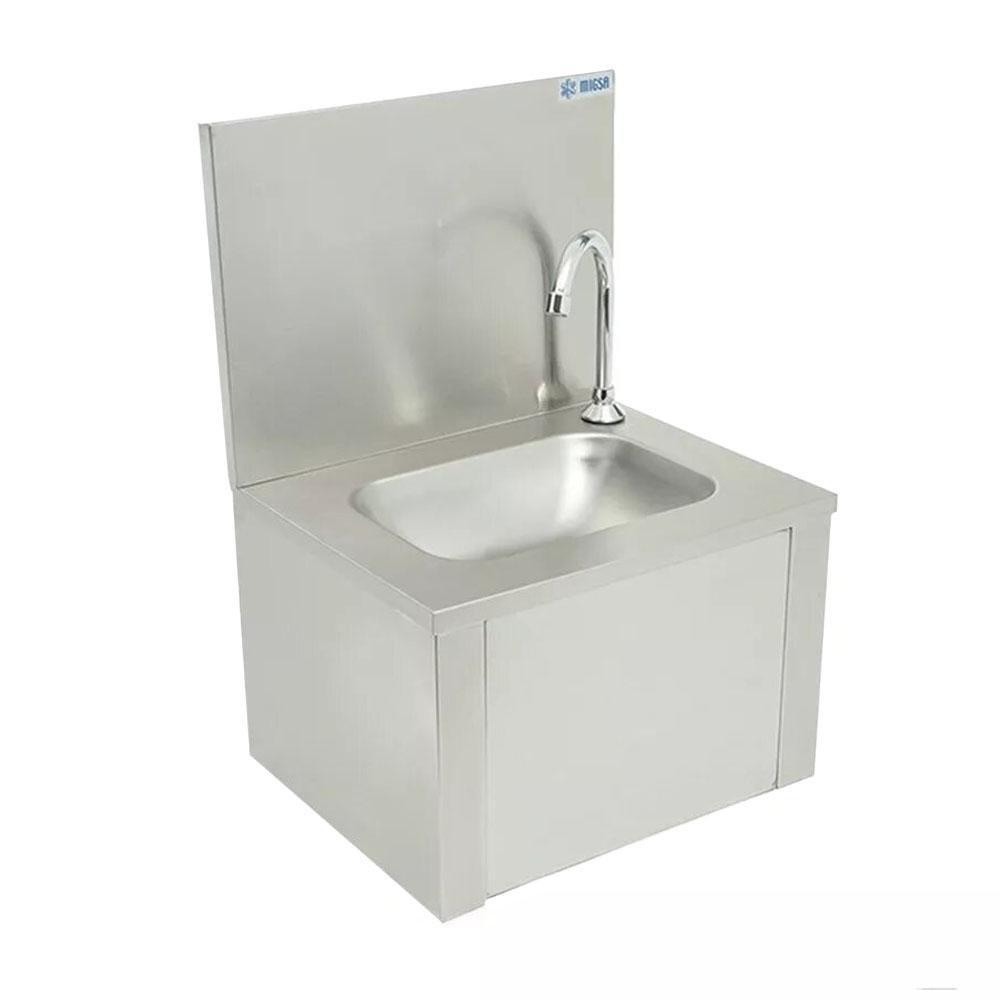 Migsa Bn-S23 Lavamanos Pared Funcionamiento Rodilla Acero Inoxidable-Lavamanos-Migsa-Migsa Bn-S23 Lavamanos Pared Funcionamiento Rodilla Acero Inoxidable Fregadero Tarja Loza Restaurante Cocina Bar Hotel Lavatrastes Lavaloza Mobiliario Escurreplatos Lavar -KitchenMax Store