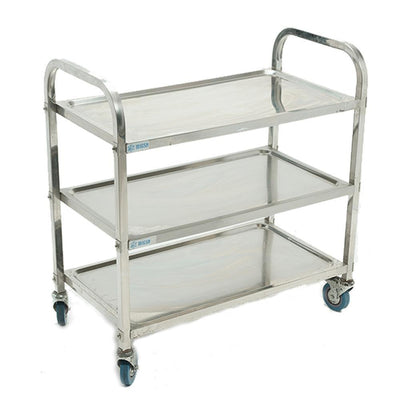 Migsa Bn-T23 Carro De Servicio 2 Entrepaños. Acero Inoxidable. Con Ruedas. 85 cm.-Carros De Servicio-Migsa-Migsa Bn-T23 Carro De Servicio 2 Entrepaños. Acero Inoxidable. Con Ruedas. 85 cm. Carro Servicio Comida Caliente Restaurante Profesional Restoran Hotel Loza Alimentos Carrito-KitchenMax Store