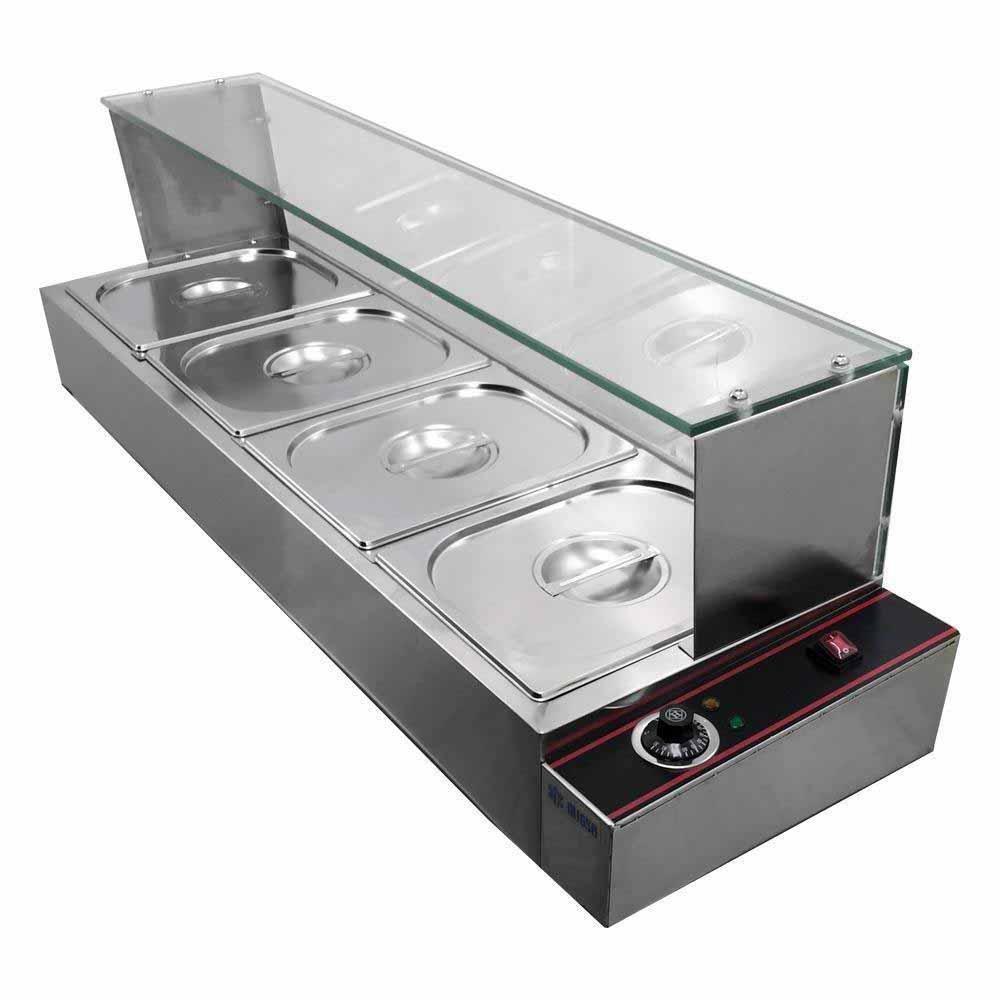 Migsa Bn-b23 Baño María Eléctrico 4 Insertos Acero Inoxidable 120 V-Baño María-Migsa-Migsa Bn-b23 Baño María Eléctrico 4 Insertos Acero Inoxidable 120 V Baño María Buffet Bufetera Caliente Guisos Guisados Platillos Restaurante Comedor Baño Maria Sopas Salsas Alimentos-KitchenMax Store