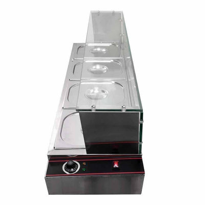 Migsa Bn-b23 Baño María Eléctrico 4 Insertos Acero Inoxidable 120 V-Baño María-Migsa-Migsa Bn-b23 Baño María Eléctrico 4 Insertos Acero Inoxidable 120 V Baño María Buffet Bufetera Caliente Guisos Guisados Platillos Restaurante Comedor Baño Maria Sopas Salsas Alimentos-KitchenMax Store