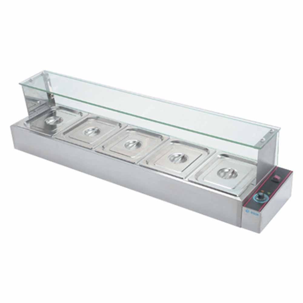 Migsa Bn-b24 Baño María Eléctrico 5 Insertos Acero Inoxidable 120 V-Baños María-Migsa-Migsa Bn-b24 Baño María Eléctrico 5 Insertos Acero Inoxidable 120 V Baño María Buffet Bufetera Caliente Guisos Guisados Platillos Restaurante Comedor Baño Maria Sopas Salsas Alimentos-KitchenMax Store