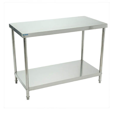 Migsa Bn-w03/120 Mesa En Isla Mueble Acero Inoxidable. 120 cm-Mesa de Trabajo-Migsa-Migsa Bn-w03/120 Mesa En Isla Mueble Acero Inoxidable. 120 cm Mesa Trabajo Acero Inoxidable Amasar Panaderia Multiusos Isla Entrepaño Hotel Restaurante-KitchenMax Store