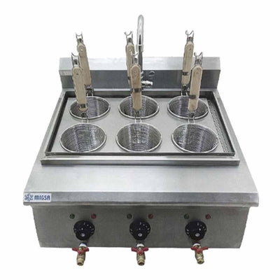 Migsa Bn600-E605 Cocedor De Pastas 6 Canastillas Acero Inoxidable 220 V-Cocedores-Migsa-Migsa Bn600-E605 Cocedor De Pastas 6 Canastillas Acero Inoxidable 220 V Cocedor De Pasta Italiana Spaghetti Restaurante Italiano Pizzeria Pastas-KitchenMax Store