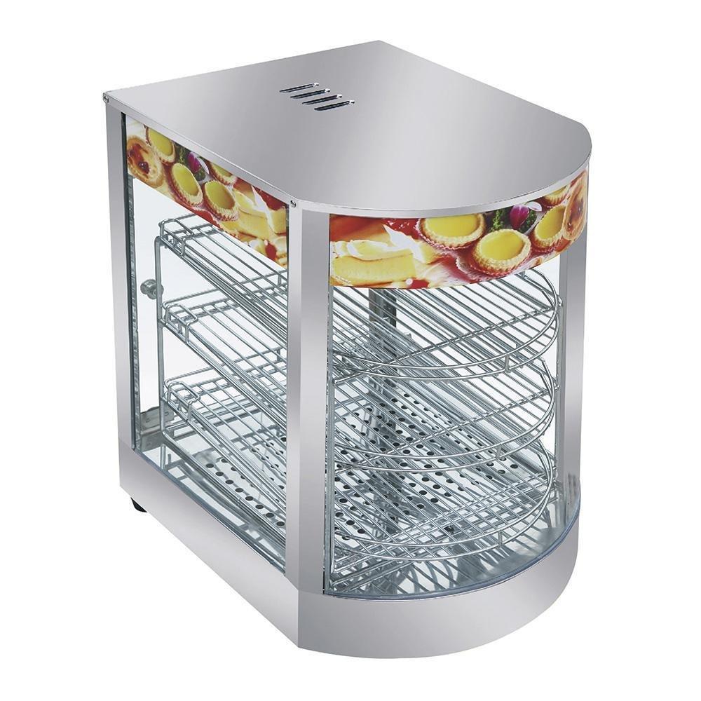 Migsa Hw-1P Exhibidor Caliente Eléctrico Curvo Frontal Acero Inoxidable Donas Pays. 35 cm-Vitrinas Calientes-Migsa-KitchenMax Store