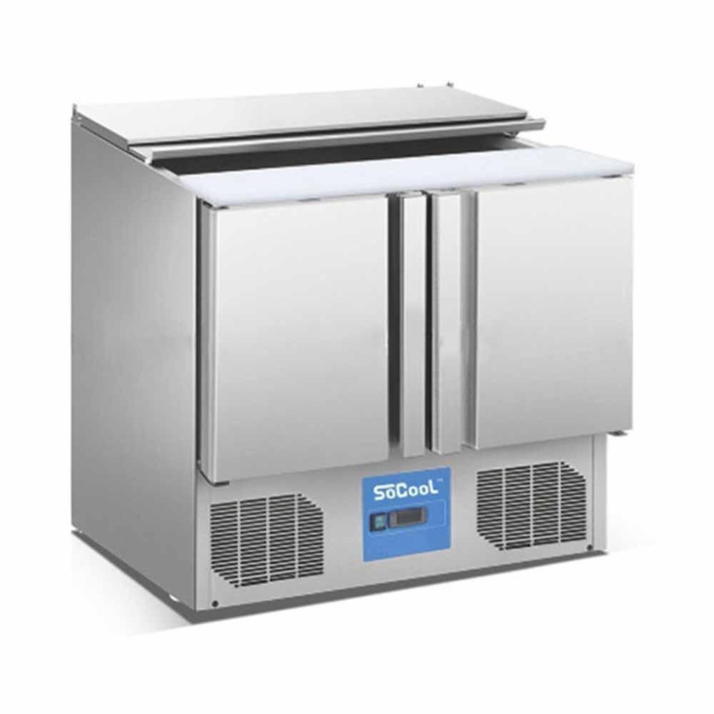 Migsa S900 Barra Fria Ensaladas. Tipo Europeo. Acero Inoxidable. 2 Puertas 230 Lts 90 Cm.-Mesa Fría-Migsa-KitchenMax Store