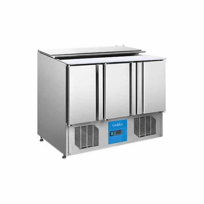 Migsa S903 Barra Fría Ensaladas Tipo Europeo. Acero Inoxidable. 3 Puertas. 420 Lt. 136 Cm.-Mesa Fría-Migsa-KitchenMax Store