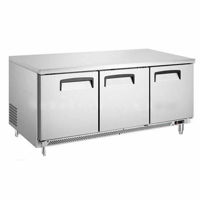 Migsa Uc-72C-3 Mesa Fria Refrigerada. Acero Inoxidable. 3 Puertas. 530 Lts 183 cm Largo-Mesas de trabajo refrigeradas-Migsa-KitchenMax Store