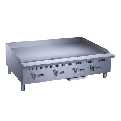 Migsa MGRG-48-MG Plancha Comercial Frente 122 cm Gas 4 Controles Acero Inoxidable. Ideal para carne, pollo, tacos, hamburguesas, hot dog, tacos de barbacoa, tacos dorados, tortas, paninis, restaurante, comedor, cocina, Industriales, Negocio, Fonda, etc. Envíos seguros a todo México. Cotiza hoy mismo.