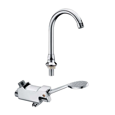 Válvula Migsa 6615A | Válvula Pedal Sencilla de Piso | Bronce Cromado | Cocina Negocio Restaurante | Agua Laboratorio Cirujano Quirófano Hospital Consultorio Agua Fría Laboratorio Cirujano