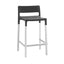 Banco alto Labenze Divo 157-08010 con estructura de aluminio cuadrado, respaldo bajo y asiento de color