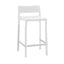 Banco alto Labenze Divo 157-08010 con estructura de aluminio cuadrado, respaldo bajo y asiento de color