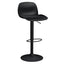 Banco alto Offiho Koln OHV-7216 negro con base de plato de acero, asiento y respaldo tapizados y descansa pies