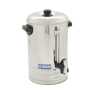 Cafetera Migsa CP-10, cafetera percoladora 10 lts, en acero inoxidable.