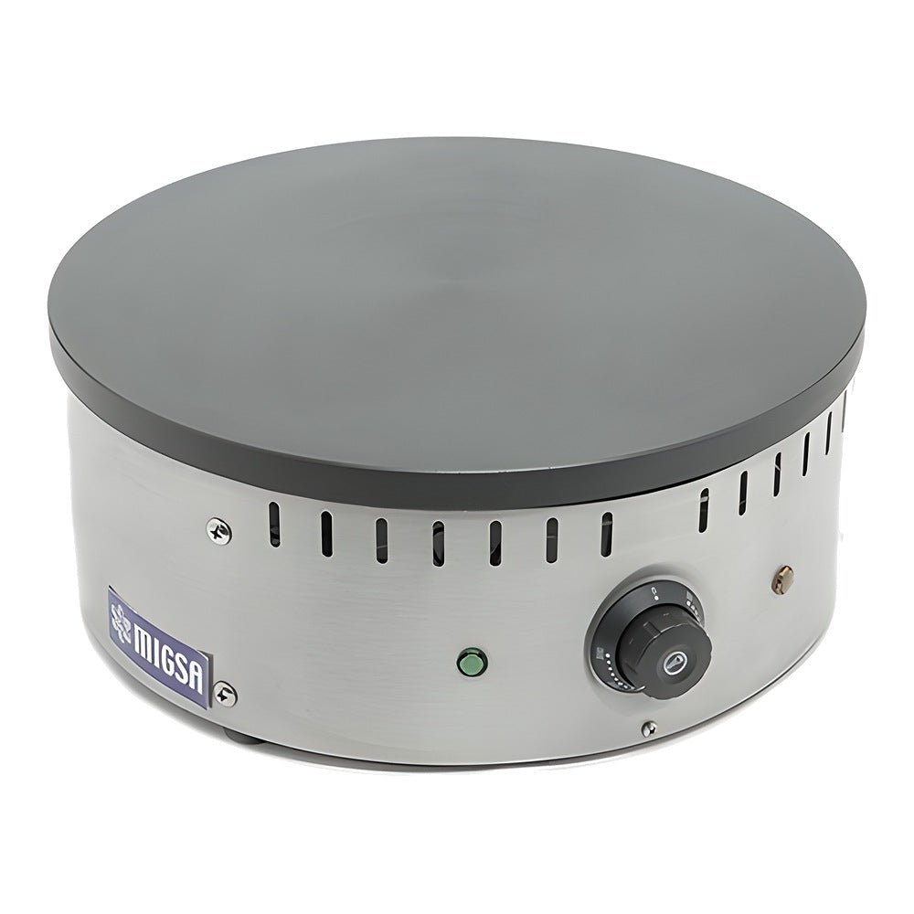Crepera Migsa CM-003, crepera sencilla teflon, en acero inoxidable.