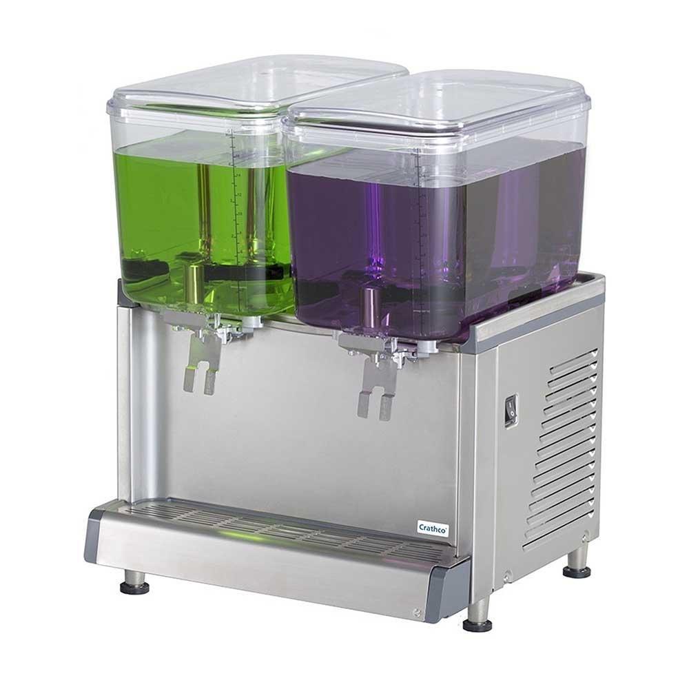 Dispensador de Bebidas Crathco CS2D16, charola evita escurrimientos, en acero inoxidable.