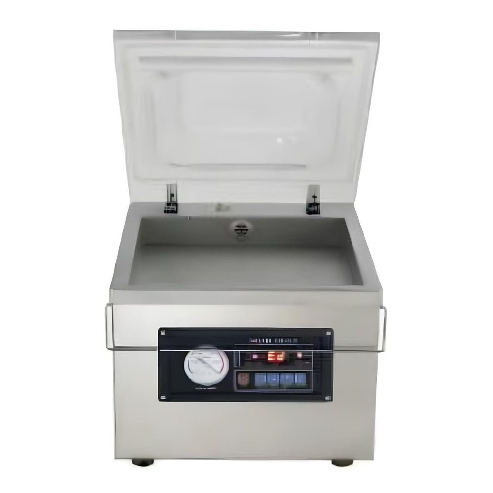Empacadora al Vacio Migsa DZ-260P, para líquidos alimentos, en acero inoxidable.