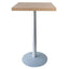 Base circular Labenze D54 de 54 cm con columna redonda en acero galvanizado color gris plata