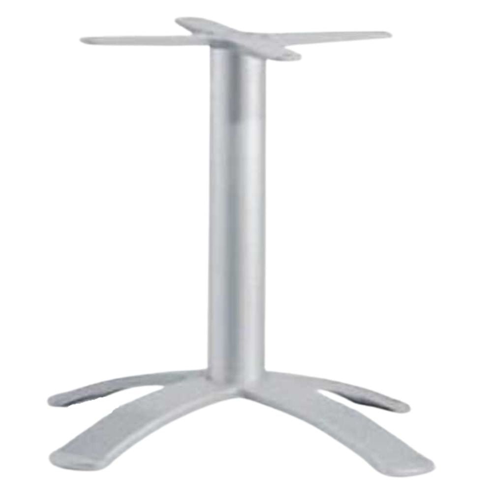 Base baja de 4 puntas LABENZE H73 gris plata con columna redonda en acero galvanizado