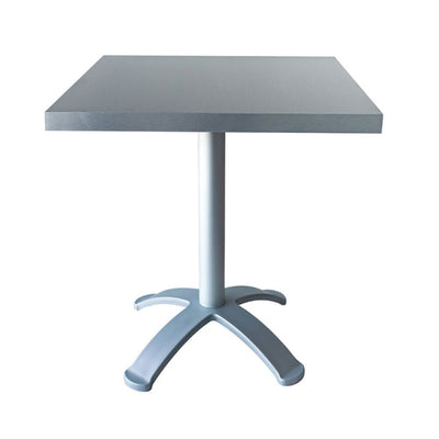 Base baja de 4 puntas LABENZE H73 gris plata con columna redonda en acero galvanizado