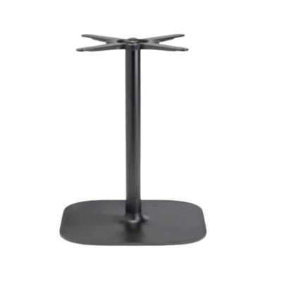 Base cuadrada Labenze Rhino con esquinas redondeadas, columna redonda de 50 mm y soportes de hierro fundido