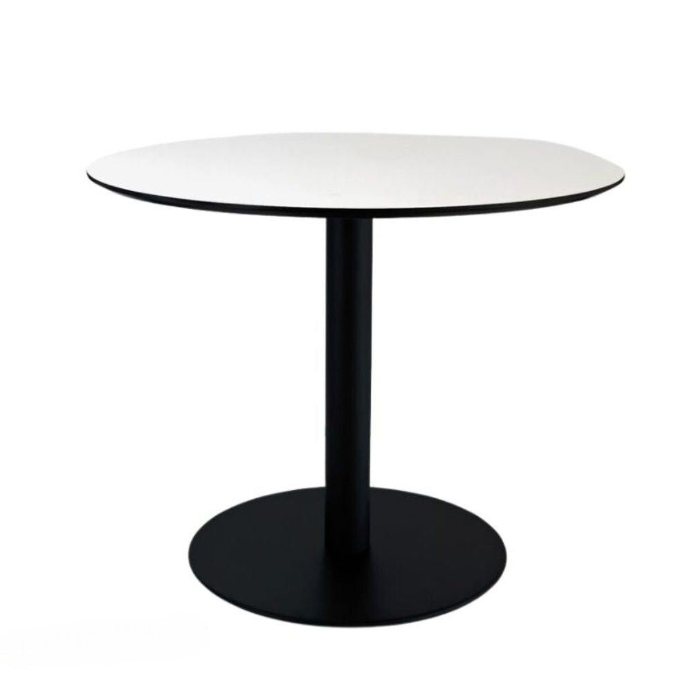 Base de acero pintado LABENZE R1 con columna cilíndrica y plato circular