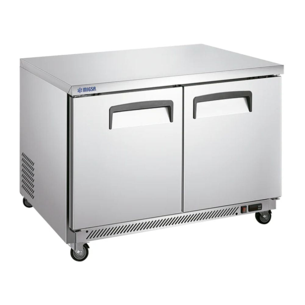 Mesa Fría Migsa UC-48C-2, 340 litros, en acero inoxidable.