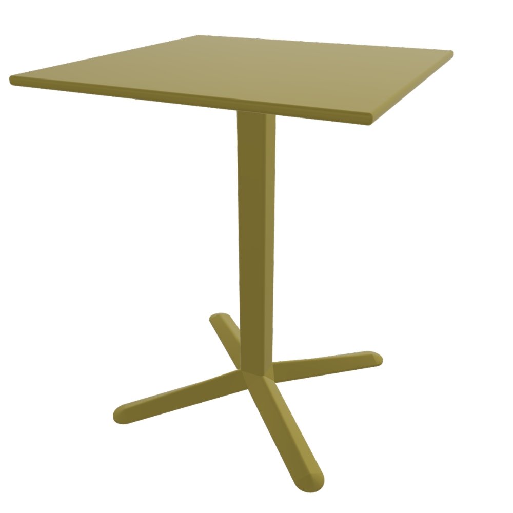 Mesa baja Labenze ARKET 160-08500 con cubierta cuadrada de acero y base de aluminio de cuatro puntas