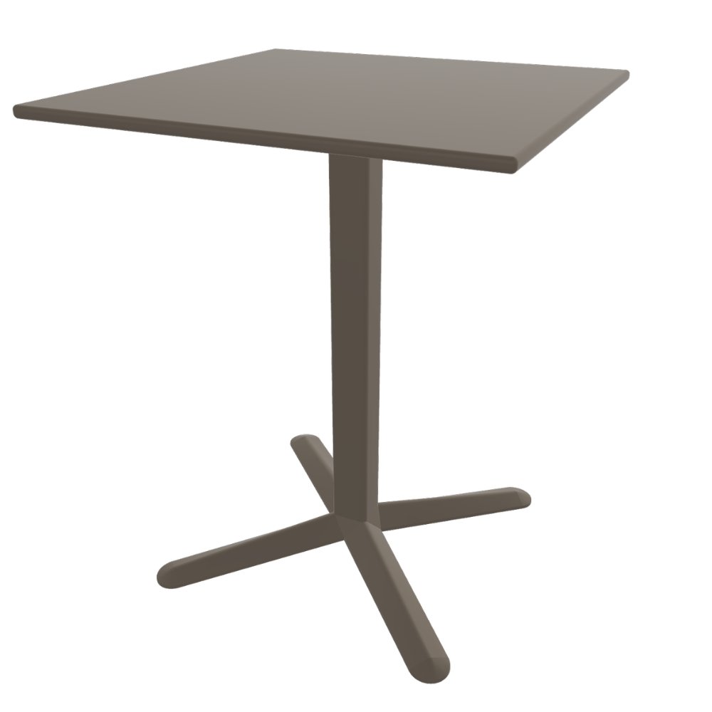 Mesa baja Labenze ARKET 160-08500 con cubierta cuadrada de acero y base de aluminio de cuatro puntas