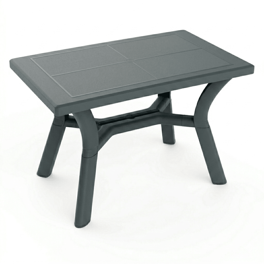 Mesa RESOL DALIA 115x72 de polipropileno reciclado con agujero para parasol en varios colores