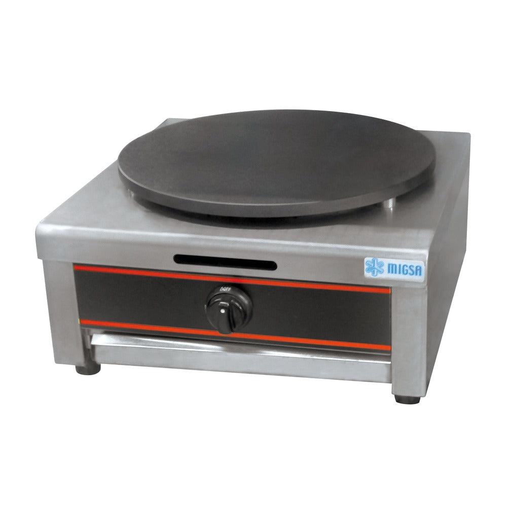 Crepera Migsa GM-1, crepera sencilla teflon, en acero inoxidable.