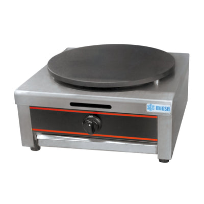 Crepera Migsa GM-1, crepera sencilla teflon, en acero inoxidable.