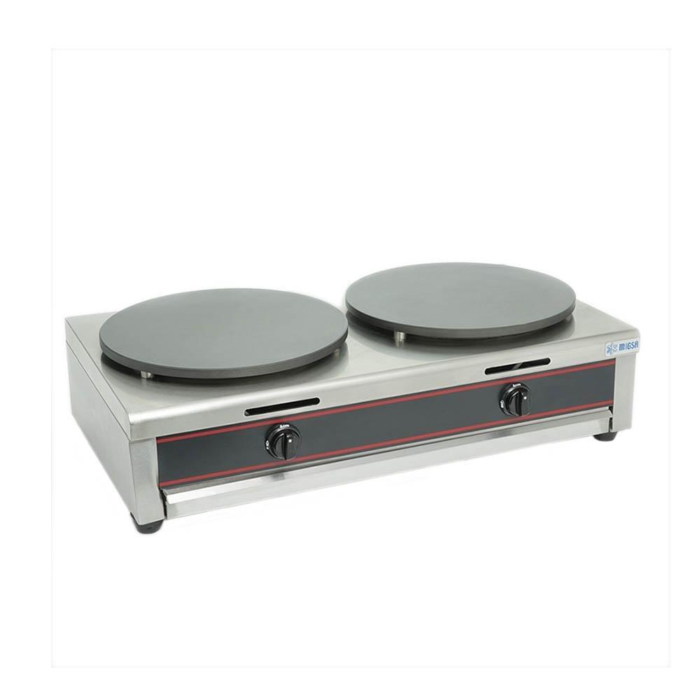 Crepera Migsa GM-2, crepera doble teflon, en acero inoxidable.