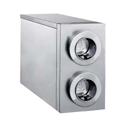 Despachador de Vasos Migsa HCW-2, 20 x 70 x 35 cm, en acero inoxidable.