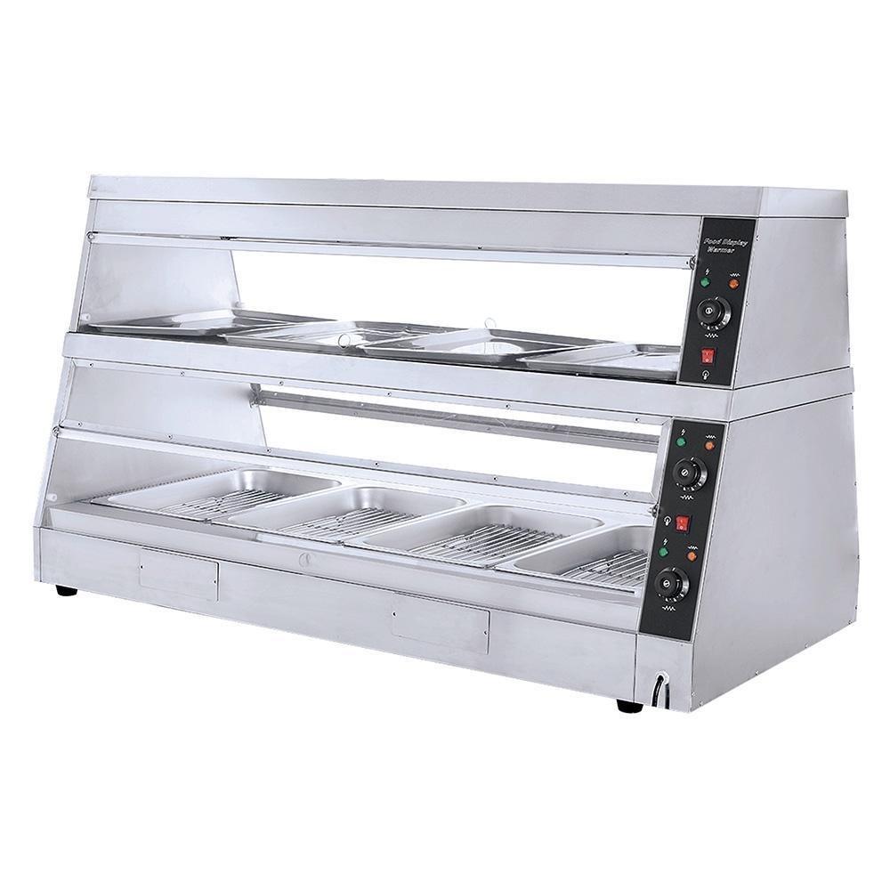 Vitrina Migsa HW-6P, 150 cm, en acero inoxidable.