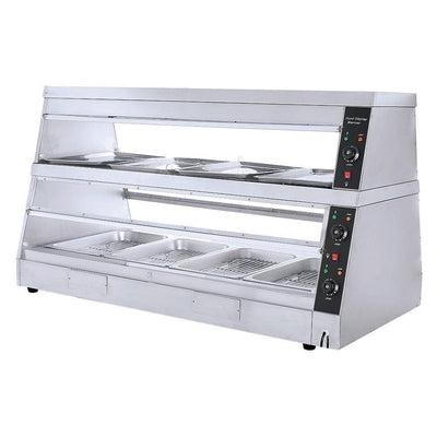 Vitrina Migsa HW-6P, 150 cm, en acero inoxidable.