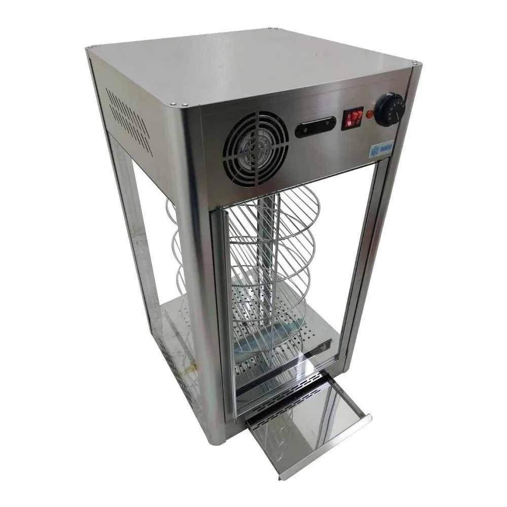 Exhibidor Migsa RTR-108L, exhibidor calentador de pizza, en acero inoxidable.