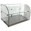 Migsa Rtz-45L Vitrina Exhibidora Neutra Cristal Curvo. 55.4 cm. 45 Lt/1.58 pies, 2 puertas, en acero inoxidable.