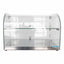 Migsa Rtz-45L Vitrina Exhibidora Neutra Cristal Curvo. 55.4 cm. 45 Lt/1.58 pies, 2 puertas, en acero inoxidable.