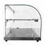 Migsa Rtz-45L Vitrina Exhibidora Neutra Cristal Curvo. 55.4 cm. 45 Lt/1.58 pies, 2 puertas, en acero inoxidable.
