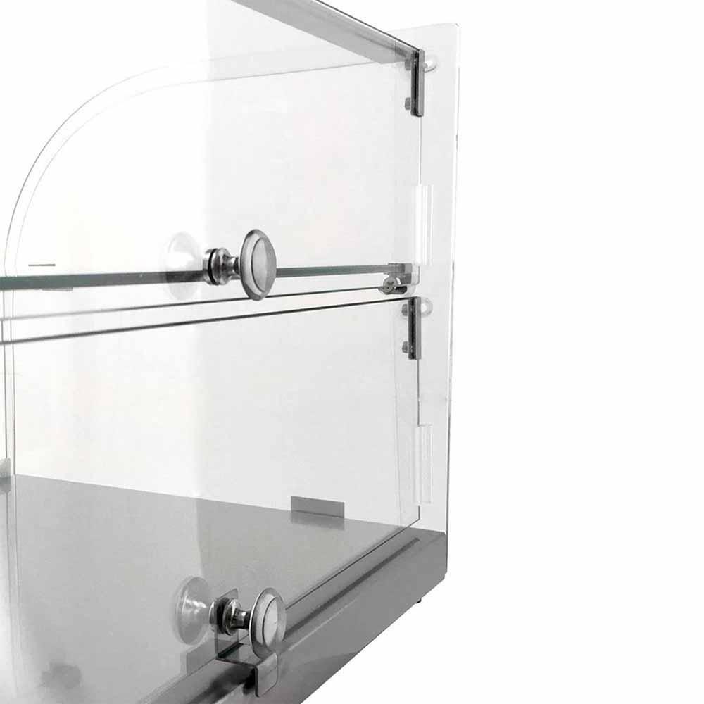 Migsa Rtz-50L Vitrina Exhibidora Neutra Cristal Recto. 55.4 cm. 50 Lts / 1.76 pies., 2 puertas, en acero inoxidable.
