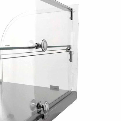 Migsa Rtz-50L Vitrina Exhibidora Neutra Cristal Recto. 55.4 cm. 50 Lts / 1.76 pies., 2 puertas, en acero inoxidable.