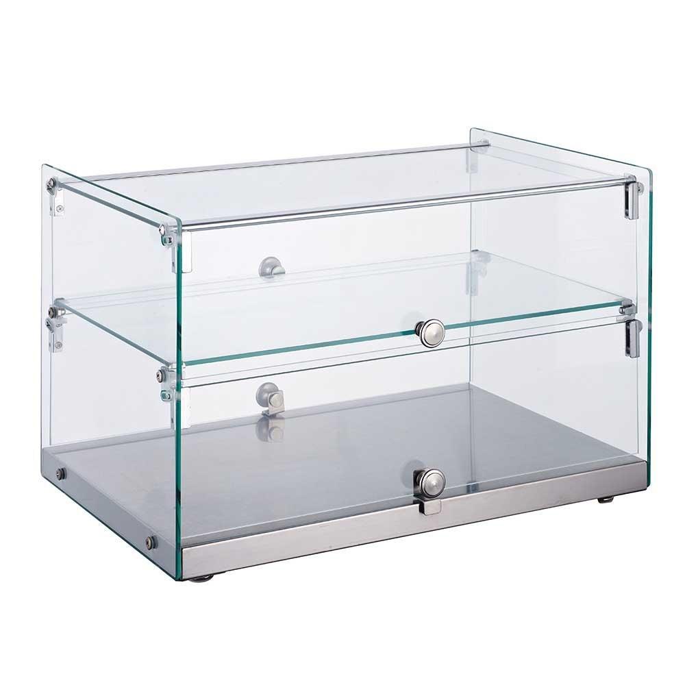 Migsa Rtz-50L Vitrina Exhibidora Neutra Cristal Recto. 55.4 cm. 50 Lts / 1.76 pies., 2 puertas, en acero inoxidable.