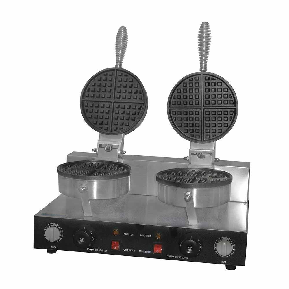 Migsa Uwb-2 Wafflera Tipo Americana Doble Eléctrica Termostato Acero Inoxidable 120 V, 2 platos.