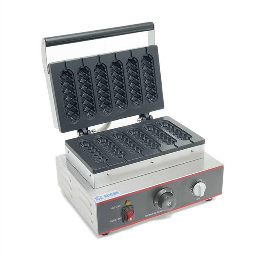 Migsa Uwbf-6 Waflera Corn Dog De 6 Piezas Electrica, en acero inoxidable.