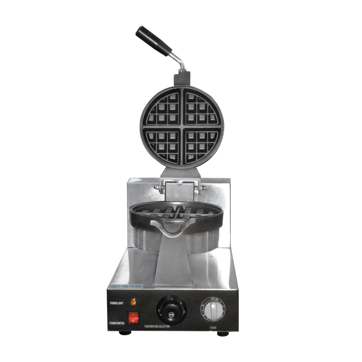 Migsa Uwbx-1 Wafflera Belga Giratoria Eléctrica Acero Inoxidable 120 V, eléctrico.